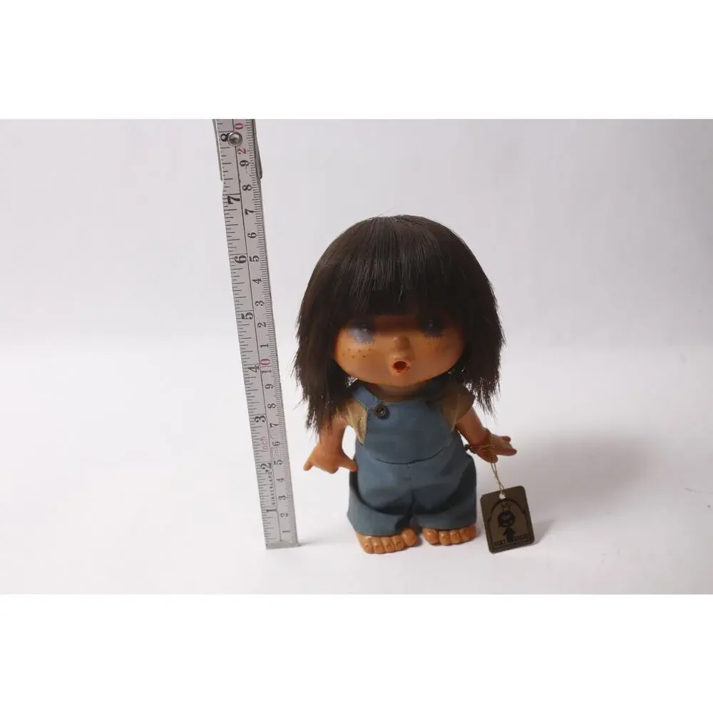 1970s Japan Sekiguchi Mademoiselle Jeje Doll Blue Overalls w Tag ~260826-WH 1308
